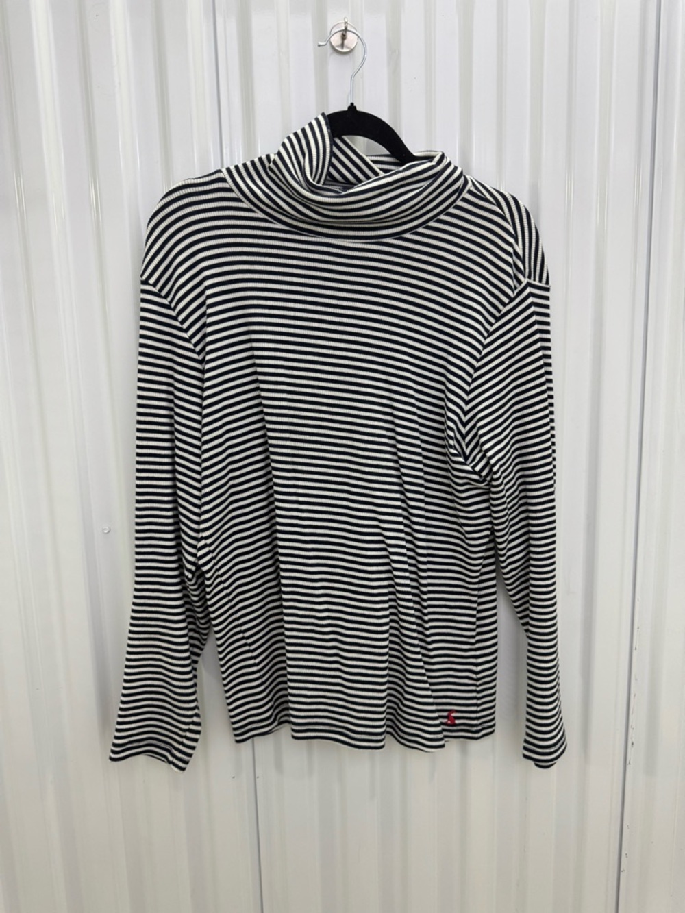 Joules: Navy & White Striped Turtleneck Top